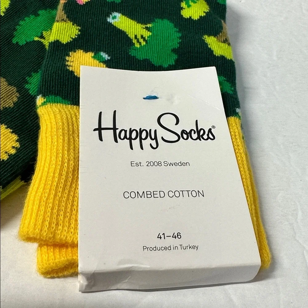 NWT Happy Socks Broccoli Green Multicolor Socks